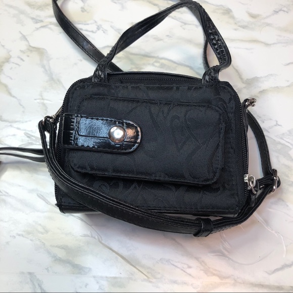 Vintage tiny purse/wallet Black with silver hearts - Picture 8 of 8